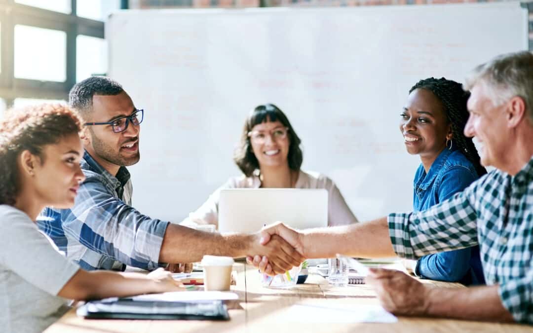 Shot of a team of entrepreneurs collaborating in a modern office.